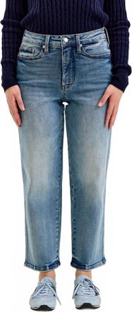 Judy Blue Peggy Ankle Straight Break Through Jeans In Blue
