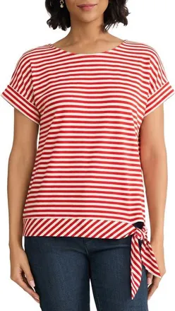Jones New York Stripe Dolman Top in Rouge/natural White at Nordstrom, Size X-Small