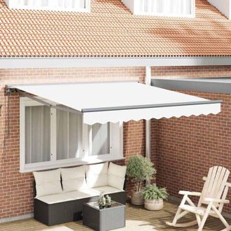 vidaXL Toldo Retr&aacute;ctil Manual Blanco 350x250 Cm Tela Vidaxl