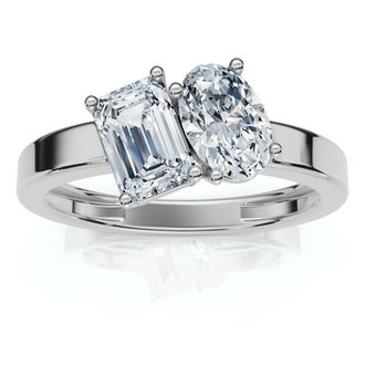 Pompeii3 Toi Et Moi 1ct Diamond Ring 14k Gold Lab Grown