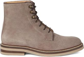 Brunello Cucinelli Lace-up Boots - Heren - Veterlaarzen - Beige - 41 EU - Schoenen