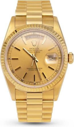 Rolex Pre-owned Rolex Day-Date Automatic Chronometer Champagne Dial Unisex Watch 18038 CSP