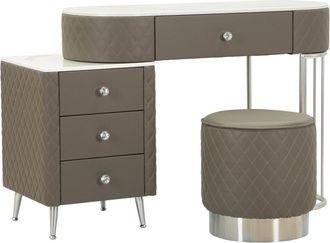 Mauro Ferretti Tocador gris con puf 120x40x75 cm puf &oslash; 36x39 cm