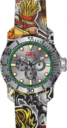 Invicta Pro Diver Date Day Quartz Silver Dial Mens Watch 47854