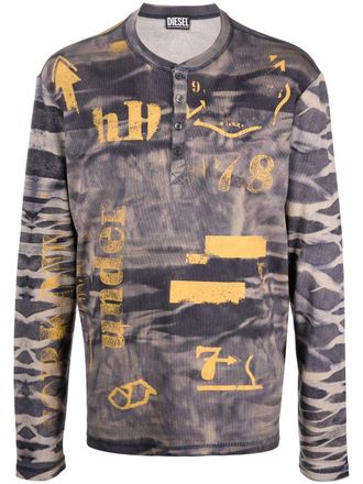Diesel T-shirt con stampa grafica - Grigio