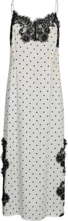 Co'Couture Polka Dot Midi Jurk - Dames - Casual kleedjes - Wit - M - Rayon - Kleedjes