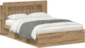 vidaXL Estructura De Cama Con Almacenamiento Roble Artisan Vidaxl