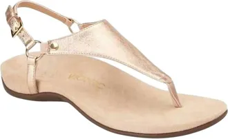 Vionic Womens Rest Kirra Metallic Thong Sandals In Rose Gold