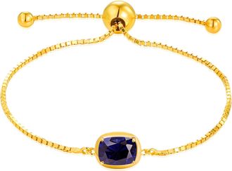 MAX + STONE 18K Gold Over Sterling Silver Gemstone Bracelets 8 Inches