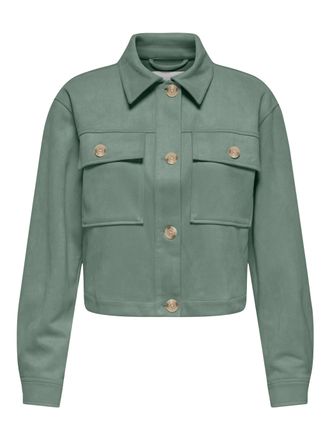 Only Kurzjacke ONLY ONLBELICIA LIFE FAUX SUEDE JACKET OTW, Damen, Gr. XL, lilypad, Web, Obermaterial: 95% Polyester, 5% Elasthan, unifarben, normal, Jacken