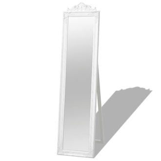 Berkfield Home Free-Standing Mirror Baroque Style 160x40 cm White