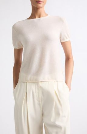 Lisa Yang Ira Short Sleeve Cashmere Sweater in Ivory at Nordstrom, Size 1