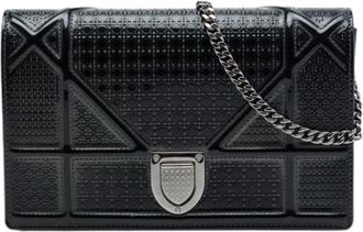 Dior Pre-owned Wallet On Chain - Dames - Vintage Schoudertas - Zwart - ONE Size - Leer - Vintage