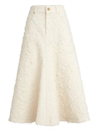 Brunello Cucinelli Midi-rok met pluizige textuur - Beige