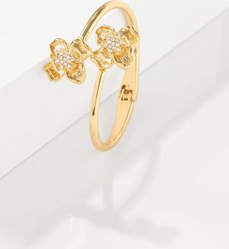 Talbots Tidy Flowers Hinge Bracelet - Gold - 001 Talbots