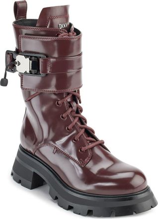 DKNY Lug Sole Combat Boot in Bordeaux at Nordstrom Rack, Size 5.5