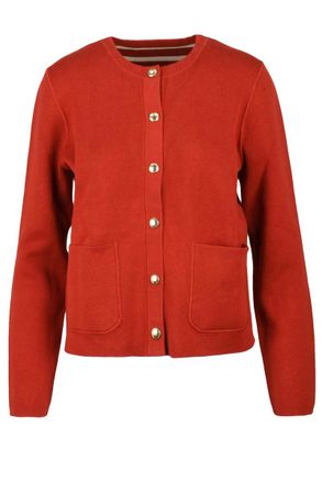 Tommy Hilfiger Red Reversible Crewneck Cardigan