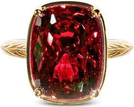 Sterling Forever Elongated Cushion-Cut Cubic Zirconia Cocktail Ring in Gold/garnet at Nordstrom, Size 5