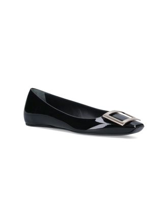 Roger Vivier Womens Flat Shoes Black Calf Leather