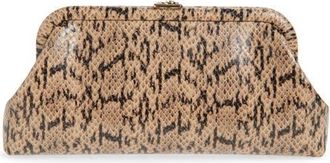 Jimmy Choo London Skylar Snake Embossed Clutch in Chai/Light Gold at Nordstrom