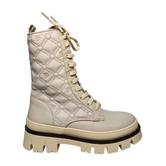 Pollini Lace-up Boots, female, Beige, Size: 10 US stivali e stivaletti Pelle