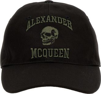 Alexander McQueen Black Varsity Skull cap