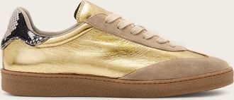 AllSaints Womens Cow Leather Thelma Metallic Low Top Trainers, Size: UK 3/US 6/EU 36
