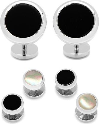 Cufflinks Inc. Ox and Bull Trading Co. Onyx Cuff Links & Shirt Stud Set in Black at Nordstrom