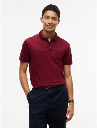 Tommy Hilfiger Mens Regular Fit Tonal Logo Interlock Polo - Burgundy - XXL