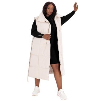 Lovedrobe Ladies Womens Gilet Sleevless Winter Jacket Beige Size 18