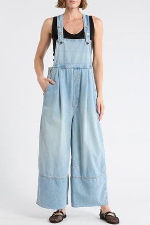 Free People Rambler Denim Overalls in Sky at Nordstrom Rack, Size X-Small