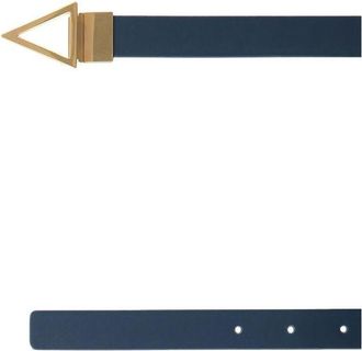 Bottega Veneta Womens Blue Leather Regular Belt