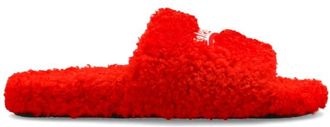 Balenciaga Furry Open Mule - Dames - Sandalen - Rood - 41 EU - Polyester - Schoenen