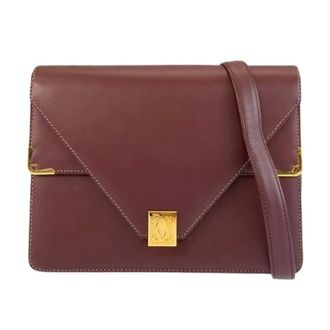 Cartier Pre-owned Cross Body Bags, female, Red, Size: ONE SIZE Pre-owned Must Line Leather Shoulder Bag