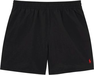Polo Ralph Lauren Hawaiian Black Swim Shorts, Shorts, Embroidered