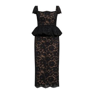 Self Portrait Abito Midi in Pizzo - - Dresses - Donna - Nero - S