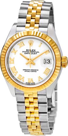 Rolex Datejust White Dial Automatic Ladies Steel and 18K Yellow Gold Jubilee Watch 279173WRJ