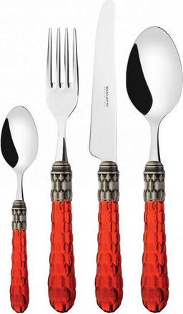 Bugatti Conjunto De 24 Piezas En La Galer&iacute;a Roja Transparente De Caja En Caja Cristallo Ghiera Argento Antico Bugatti