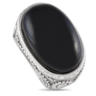Carrera y Carrera Pre-Owned Carrera y Carrera 18K White Gold 0.35ct Diamond and Onyx Ring CC12 122623