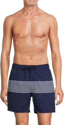 Onia Comfort Lined Swim Trunk In Deep Navy/white