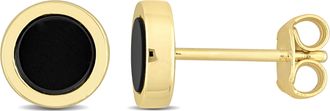 Mimi & Max 5/8ct TGW Black Onyx Stud Earrings in Yellow Plated Sterling Silver
