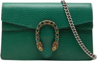 Gucci Pre-owned Mini Dionysus Crossbody Bag - Dames - Vintage Schoudertas - Groen - ONE Size - Leer - Vintage