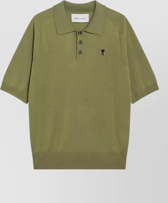 Ami polo shirt collar ribbed cuffs short sleeves