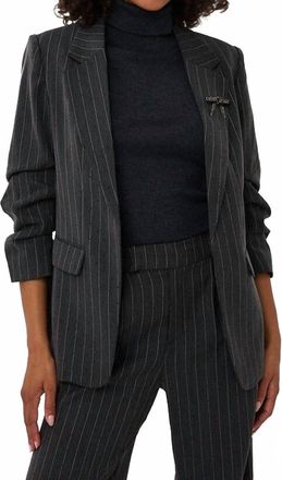 Esqualo Blaer Blazer In Dark Grey Melange