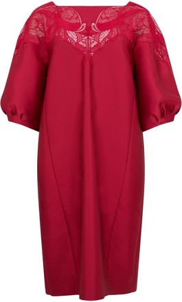 Alberta Ferretti Midi Jurk met Wijde Mouwen - Dames - Casual kleedjes - Rood - XL - Polyester - Kleedjes