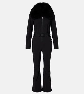 Yves Salomon Shearling-trimmed belted ski suit