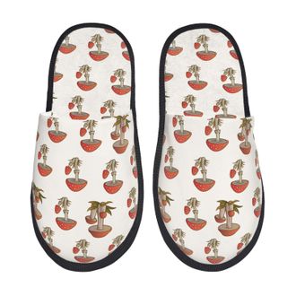 Generic Red Mushrooms Unisex Sliders Cosy Slippers Lightweight House Slippers For Winter Bedroom Indoor L
