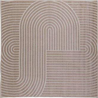 vidaXL Alfombra Para Interiores Y Exteriores Palmeras Beige Poli&eacute;ster Vidaxl