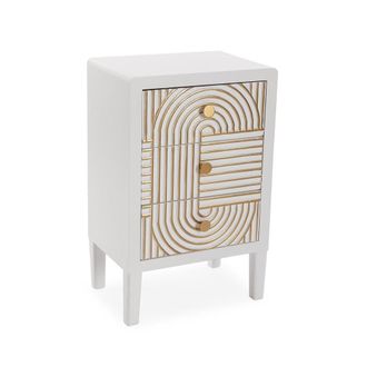 VERSA Mesilla de noche 3 cajones en madera aglomerada blanco