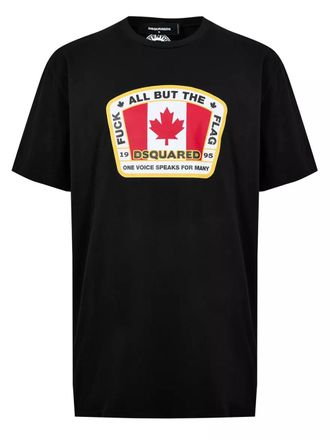 Dsquared2 Unisex Canadian Flag Patch T-Shirt in Black